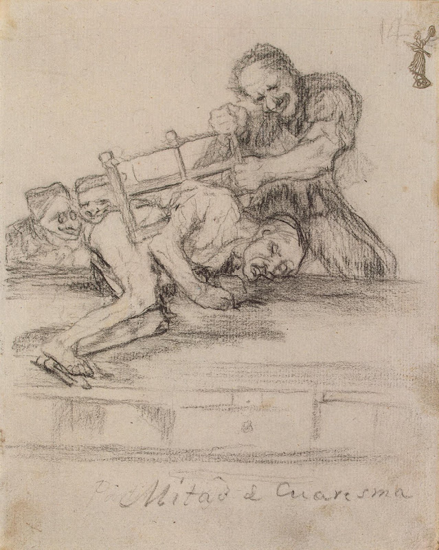 Mid-Lent by Francisco Goya - Genre Drawings from Hermitage Museum