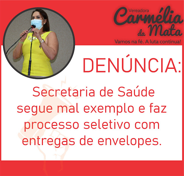 Denúncia: Secretaria de Saúde segue mal exemplo e faz processo seletivo com envelope*