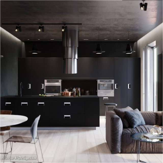 Bright Apartment With Black Walls