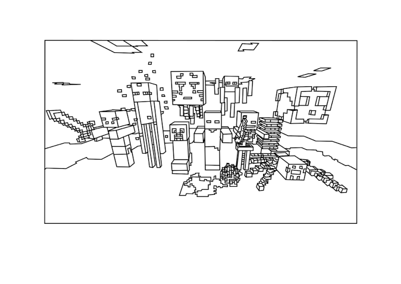 excellent minecraft coloring pages title=