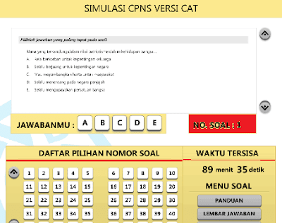 Soal Simulasi CAT CPNS 2018 Untuk Latihan CPNS 2019