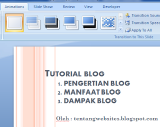  Panduan kedua dalam mempelajari cara menciptakan sebuah presentase dengan memakai jadwal Cara menambah pengaruh animasi pada slide power point