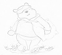 desenho ursinho pooh com travesseiro para pintar