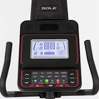 Sole R92 Recumbent Exercise Bike's console with 9" LCD screen, image.