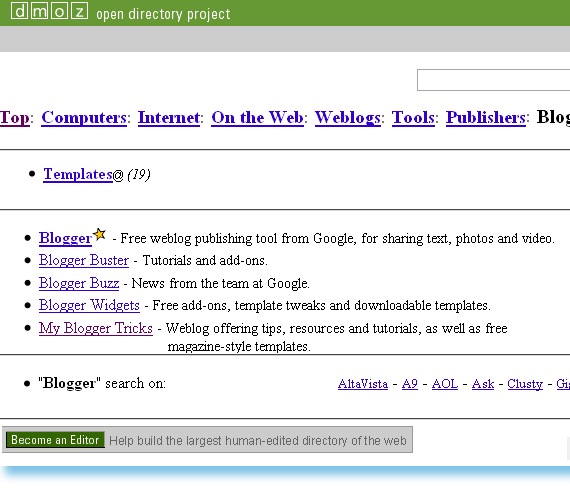 My-Blogger-Tricks-Listed-in DMOZ Directory