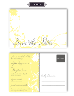 vintage floral save the date postcard design