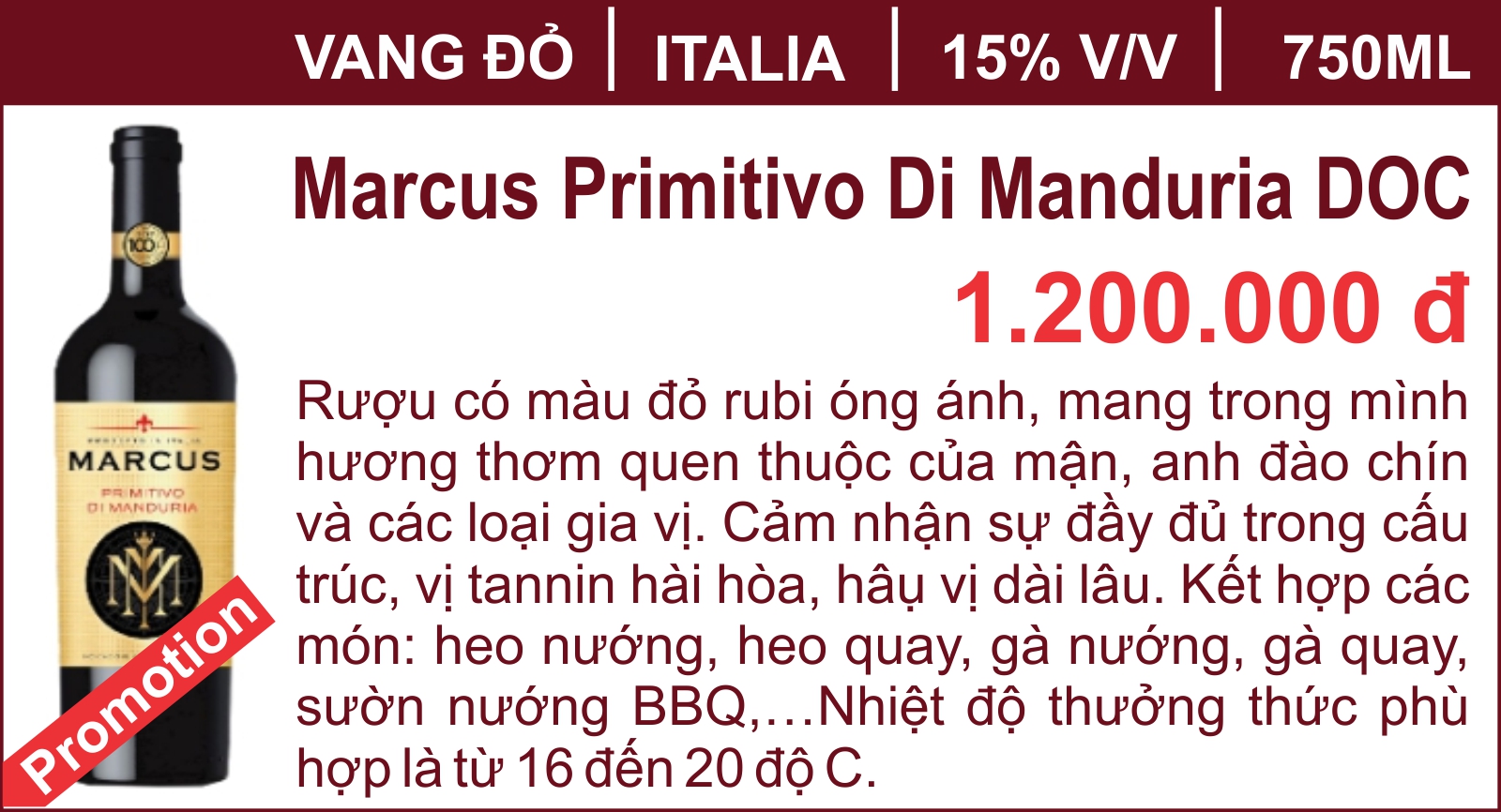 Marcus Primitivo Di Manduria DOC