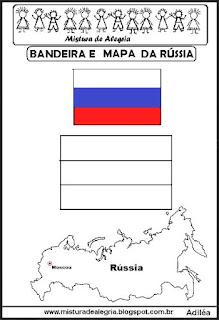 Bandeira e mapa da Rússia