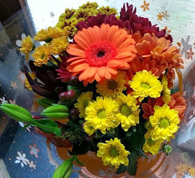 Orange bouquet flowers