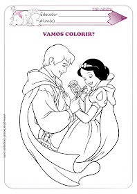 Atividades Conto de Fadas Branca de Neve e os Sete Anões para colorir