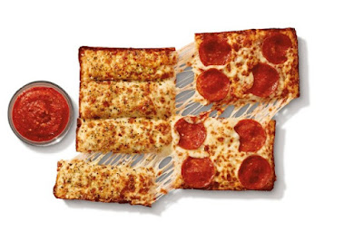 Little Caesars New Detroit-Style Slices-N-Stix with Crazy Sauce.