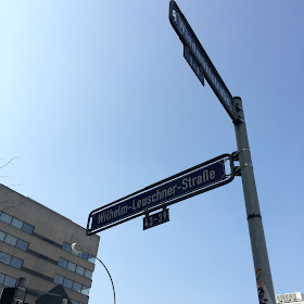 Frankfurt Germany Wilhelm-Leuschner-Strabe street sign