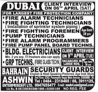 Large No.Of  Vacancies In Dubai