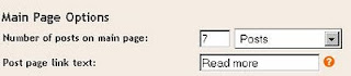 Post page link text in Configure blog posts