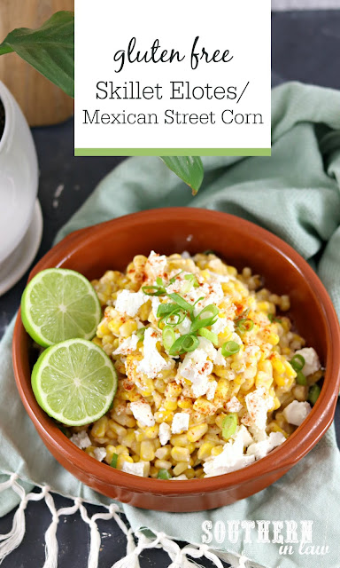 Skillet Elotes Mexican Street Corn Recipe - gluten free, low fat, clean eating recipe