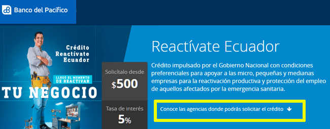 reactivate ecuador banco pacífico