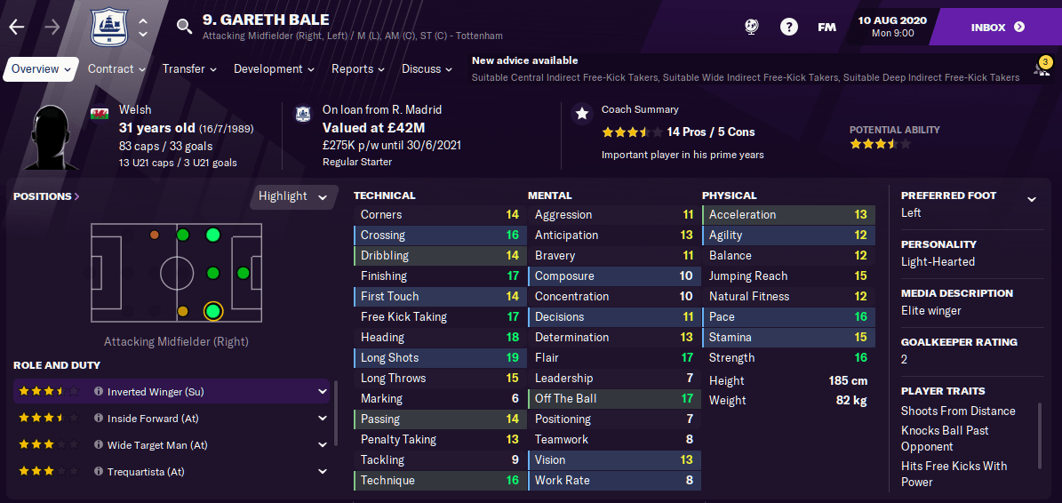 FM21 Tottenham Team Guide  Gareth Bale