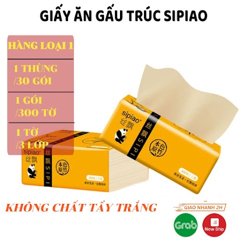 Một thùng giấy ăn gấu trúc Sipiao - 1 thùng 30 gói to