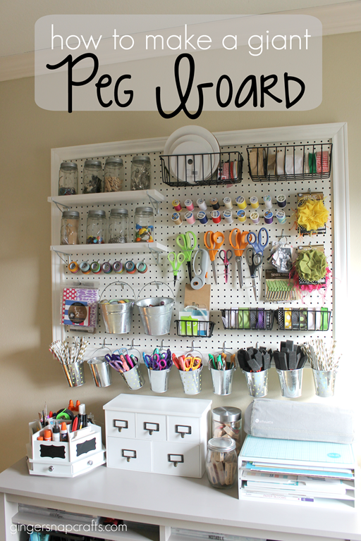 How to Make a Giant Peg Board at GingerSnapCrafts.com #gingersnapcrafts #craft #storage How to Make a Giant Peg Board at GingerSnapCrafts.com #gingersnapcrafts #craft #storage