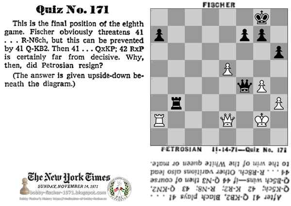 Chess: Fischer Never Fails To Astound