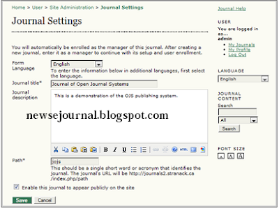 Journal Setting OJS