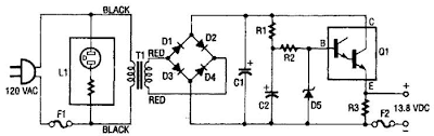 13.8Vdc 2A Regulated Power Supply Circuit Diagram