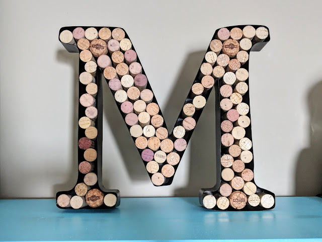 gallery wall, gallery wall letter, DIY monogramed letter, monogramed letter wall, monogramed letter craft, monogramed letter, wine cork craft, wine cork letter, Monogramed M, how to make a wine cork letter, Amazon crafts, craft, wall decor, home decor, rustic decor, wine cork decor, bar decor, wine cork project, fun letters, fun wall decor,