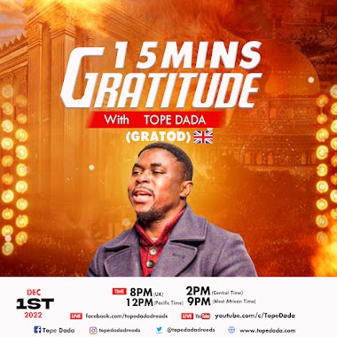 15 MINUTES OF GRATITUDE WITH TOPE DADA (GRATOD)