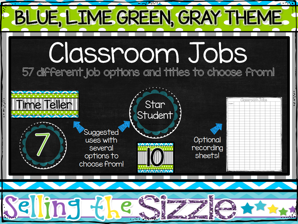 http://www.teacherspayteachers.com/Product/Classroom-Jobs-Set-Blue-Lime-Green-Gray-Themed-1317171