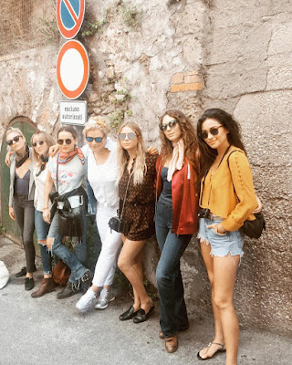 PLL actresses Ashley Benson, Shay Mitchell, Troian Bellisario and Lulu Brud Zsebe in Italy for Troian's bachelorette party