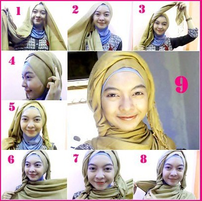  Contoh Tutorial Hijab Modern Pashmina Turban