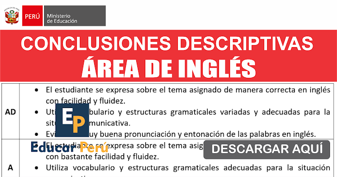 Conclusiones Descriptivas del Área de inglés