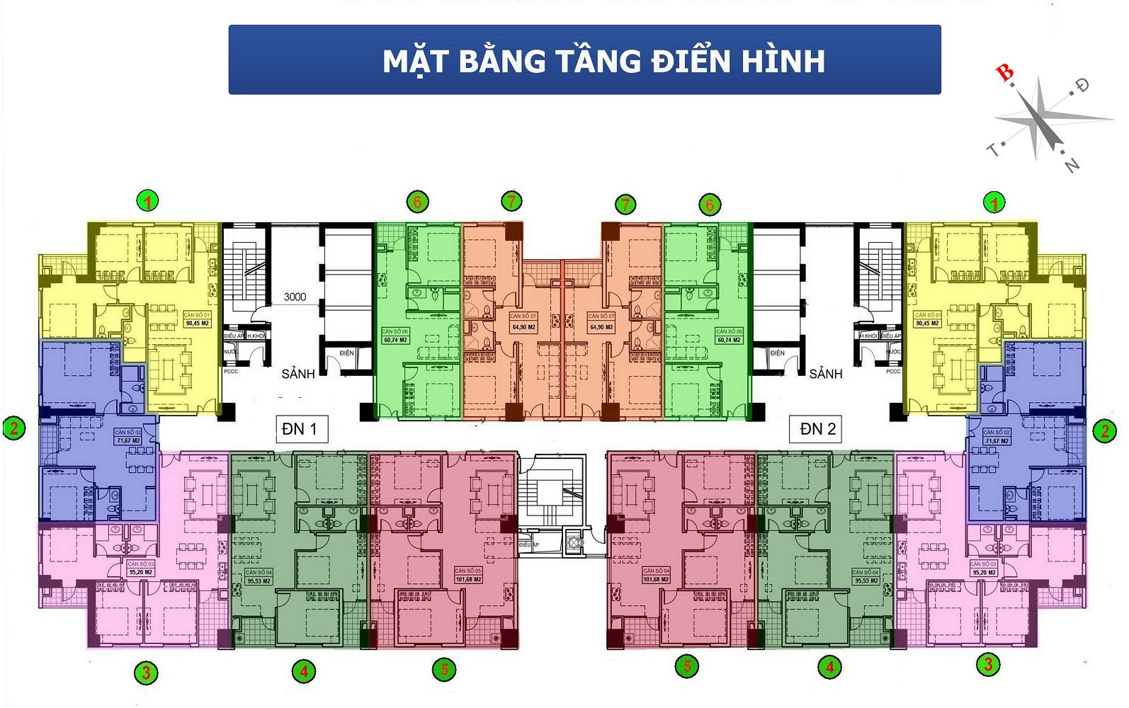 MẶT BẰNG ĐIỂN HÌNH CHUNG CƯ 136 HỒ TÙNG MẬU