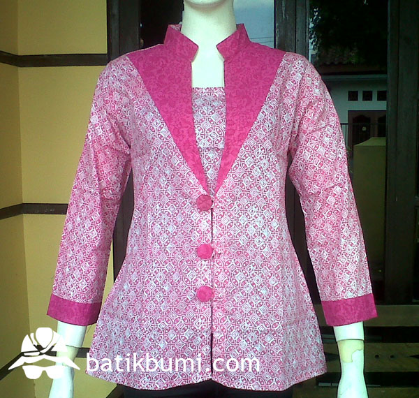 Blouse Batik Shanghai kombinasi Emboss  jual batik murah 