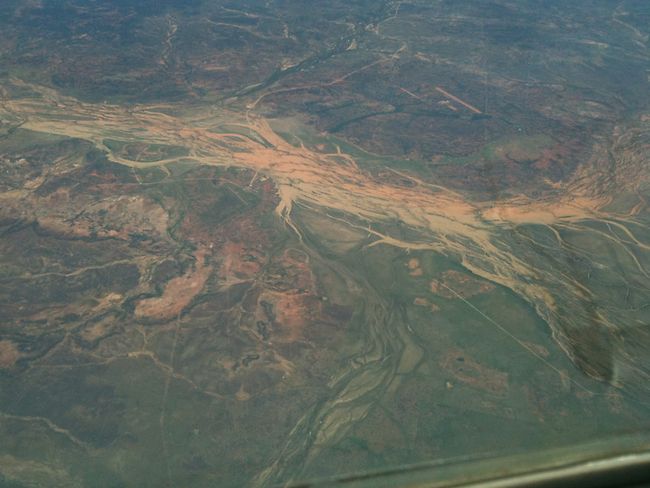 Aerial view of the flood-devastated central Queensland town of Rockhampton,