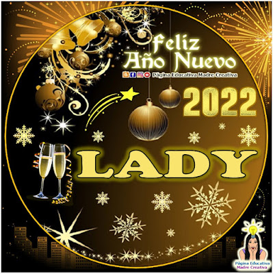 Nombre LADY por Año Nuevo 2022 - Cartelito mujer