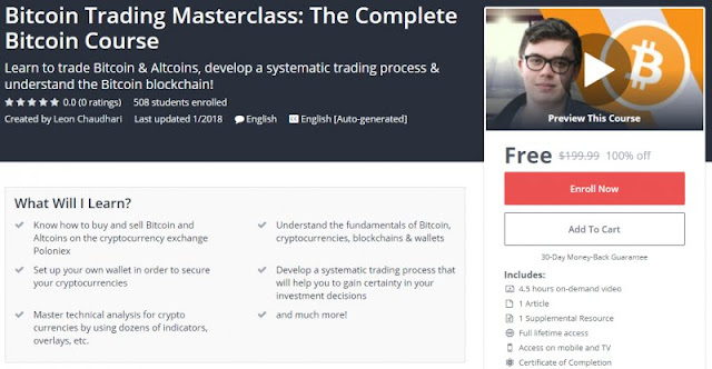 [100% Off] Bitcoin Trading Masterclass: The Complete Bitcoin Course| Worth 199,99$