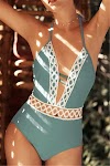 Elegant Ladies Vintage Lace One-Piece Swimsuit