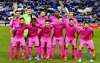 LEVANTE U. D. - Temporada 2017-18 - Campaña. Raúl Fernández, Erick Cabaco, Jefferson Lerma y Postigo; Morales, Boateng, Enis Bardhi, Toño, Samuel y Coke. R. C. D. ESPANYOL DE BARCELONA 1 (Gerard Moreno) LEVANTE U. D. 2 (Morales, Ivi). 04/01/2018. Copa del Rey, octavos de final, partido de ida. Cornellá-El Prat, Barcelona, RCDE Stadium