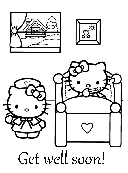 soon' coloring pages that shows Hello Kitty, click on the coloring  title=