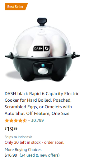 DASH black Rapid 6 Capacity Electric Cooker for Hard Boiled