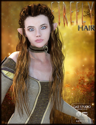 3d Models Art Zone - FireFly Hair for Genesis 2 Female(s) and V4