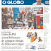 CAPA DO JORNAL 'O GLOBO', DO RJ, DESTE SÁBADO, 19