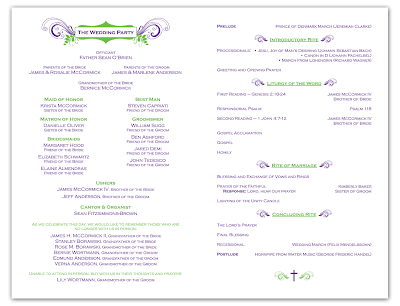 Wedding Ceremony Program