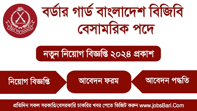 বর্ডার গার্ড বাংলাদেশ বিজিবি অসামরিক পদে নিয়োগ বিজ্ঞপ্তি ২০২৪ - BGB Civilian Job Circular 2024