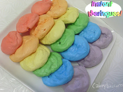 microwave meringues, rainbow meringues