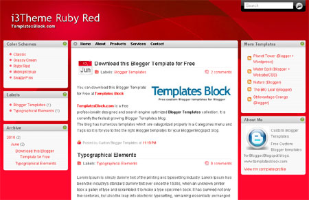 Red White Web2.0 Vista Blogger Template