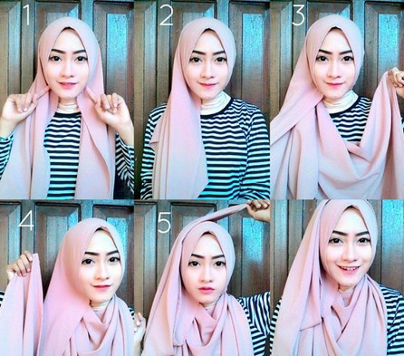 Cara Memakai Hijab Modern Pashmina Simple Mudah dan 