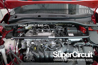 Toyota Corolla Cross 1.8 (XG10) Engine Bay with SUPERCIRCUIT Front Strut Bar installed.