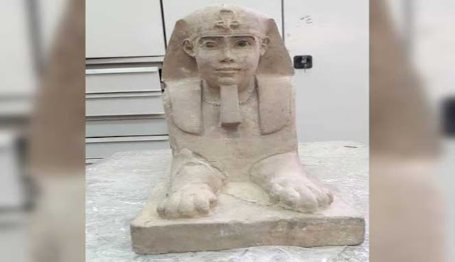 PATUNG SPHINX BERMAHKOTA KOBRA DITEMUKAN DI MESIR